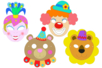 Circus Masks in Sturdy Card - 4 Pieces - 1 - Carnival Masks - 10doigts.com - Carnival Masks – 10doigts.fr