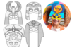 Máscaras egipcias para colorear - 4 piezas - Máscaras para colorear – 10doigts.fr
