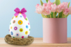 Huevo de Pascua en un nido de paja - Lazos y cintas – 10doigts.fr