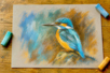 Pastel sobre papel gris Mi-Teintes, textura panal de abeja - Papel de dibujo – 10doigts.fr
