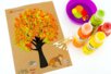 Pintura con hisopo de otoño - Gomets animales – 10doigts.fr