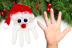 Suspensión padre Noël huella de mano - Relleno – 10doigts.fr