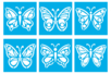Butterfly Stencils - 6 Stencils - 1 - Animal Stencils - 10doigts.com - Animal Stencils – 10doigts.fr
