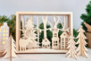 Escena en madera tallada forma marco a montar 25 x 18 x 6 cm - Pesebres y pueblos de Navidad para fabricar – 10doigts.fr