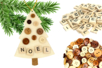 Colgantes de pino de madera navidad - Suspensiones decorativas de madera – 10doigts.fr