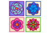 Cuadros flores de madera - 4 cuadros - Puzzles – 10doigts.fr