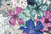 Printed Fabric Coupon with Large Flowers in Blue Tones - 43 x 53 cm - 2 - Fabric Coupons - 10doigts.com - Fabric Coupons – 10doigts.fr