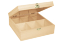 Caja de té de madera, 6 compartimentos - 21.5 x 21.5 cm - Cajas de madera - 10doigts.fr