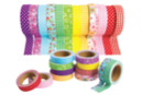 Assorted Adhesive Fabrics - 12 Rolls - Colored Adhesives and Masking Tape - 10doigts.fr