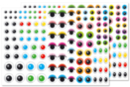 Colorful Eye Stickers - 240 Eyes - Eye and Face Stickers - 10doigts.fr