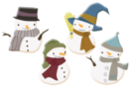 Decorated Wooden Snowmen - 8 Pieces - Painted Wooden Decor - 10doigts.fr