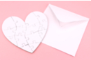 White Cardboard Heart Puzzles + Envelopes - 6 Cards - Coloring Puzzles - 10doigts.fr