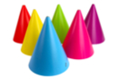 Colored Cardboard Cones, Bright Colors - 6 Pieces - DIY Costumes - 10doigts.fr