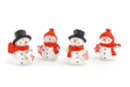 Resin Snowmen - 4 Pieces - Small Christmas Decorations - 10doigts.fr