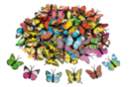 3D Plastic Butterflies - 100 pcs - Stick-on Decorations - 10doigts.fr