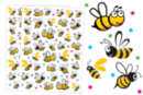 Gomets abejas - 80 pcs - Gomets animales - 10doigts.fr