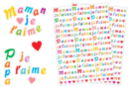 Letters Stickers "Mom, Dad" - 518 pcs - Stickers Father's Day - 10doigts.fr