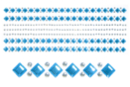 Blue and Silver Adhesive Gems - 7 Strips - Sticker rhinestones - 10doigts.fr