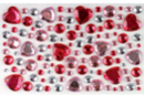 Strass autoadhesivos en forma de corazones y círculos, rosa - 106 pcs - Decoraciones corazones - 10doigts.fr