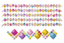 Adhesive Rhinestones "Multicolored Squares" - 5 Strips - Sticker rhinestones - 10doigts.fr