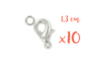 Silver 1.3 cm Snap Hooks - 10 pcs - Jewelry Clasps 03482 - 10doigts.fr