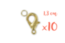 Golden 1.3 cm Snap Hooks - 10 pcs - Jewelry Clasps 03382 - 10doigts.fr