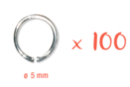 Anillos redondos plateados Ø 5 mm - 100 pcs - Anillos, clavos 03288 - 10doigts.fr