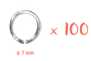 Anillos redondos plateados Ø 7 mm - 100 pcs - Anillos, clavos 11810 - 10doigts.fr