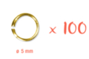 Golden Round Rings Ø 5 mm - Pack of 100 - Rings, Pins - 10doigts.fr