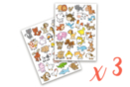 Gomets animales divertidos 1 - 3 sets (150 gomets) - Gomets animales 18491 - 10doigts.fr