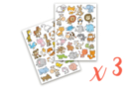 Gomets animales divertidos 2 - 3 sets (150 gomets) - Gomets animales 18496 - 10doigts.fr