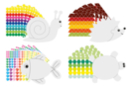 4 kits (6 snails + 6 hedgehogs + 6 turtles + 6 fish) + 24 sheets of suitable stickers - Creative Sticker Kits 52103 - 10doigts.fr