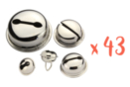 Silver Bells Ø 1.2 - 1.8 - 2 and 3 cm - 43 pieces - Jingle Bells and Chimes - 10doigts.fr