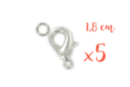 Silver Snap Hooks 1.8 cm - 5 pcs - Jewelry Clasps 11079 - 10doigts.fr