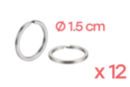 Anillos rotos Ø 1,5 cm - 12 piezas - Llaveros 11295 - 10doigts.fr