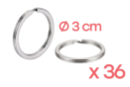Anillos rotos Ø 3 cm - 36 piezas - Llaveros 07410 - 10doigts.fr