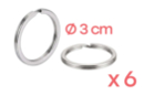 Anillos rotos Ø 3 cm - 6 piezas - Llaveros 11293 - 10doigts.fr