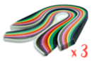 Bandas Quilling (x 840) - Longitud: 34,5 cm / 4 mm (x 420) + 8 mm (x 420) - 14 colores - Papel Quilling 14889 - 10doigts.fr