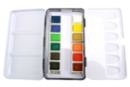 Caja de acuarelas de viaje - 12 godets - Pintura acuarela - 10doigts.fr