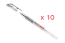 Box of 10 Gel Ink Pens - Silver - Pens and Markers - Creative Packaging 55233 - 10doigts.fr