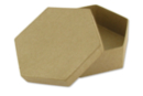 Caja hexagonal Ø 10,5 cm - H : 3,5 cm - L unidad - Cajas y cestas de cartón 11836 - 10doigts.fr