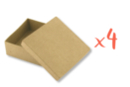 Cajas cuadradas 9 x 9 cm - H : 3,5 cm - Lote de 4 - Cajas y cestas de cartón 12129 - 10doigts.fr