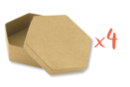 Cajas hexagonales Ø 10,5 cm -  H : 3,5 cm - Lote de 4 - Cajas y cestas de cartón 12131 - 10doigts.fr