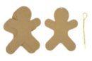 Muñecos de jengibre de madera - 6 piezas - Decoraciones de Navidad de madera - 10doigts.fr