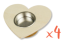 Heart Tealight Holder - Set of 4 - Wood Candle Holders 13261 - 10doigts.fr