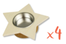 Star Candle Holder - Set of 4 - Wood Candle Holders 13263 - 10doigts.fr