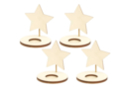 Star Candle Holders - 1 set (4 pieces) - Wood Candle Holders 54624 - 10doigts.fr