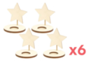 Star Candle Holders - 6 sets (24 pieces) - Wood Candle Holders 54625 - 10doigts.fr