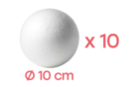 Styrofoam Balls Ø 10 cm - 10 Pieces - Polystyrene Balls - 10doigts.fr