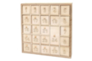 Calendario de adviento de madera, 25,9 x 25,9 x 4,5 cm - Calendarios de Adviento 57616 - 10doigts.fr
